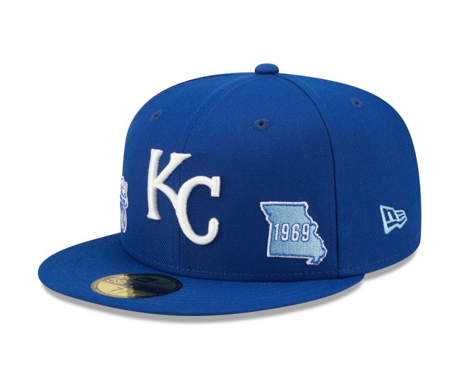 Kansas City Royals Men's New Era Royal Identity 59FIFTY Fitted Hat