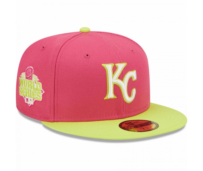 Kansas City Royals Men's New Era Pink 2015 World Series Champions Beetroot Cyber 59FIFTY Fitted Hat