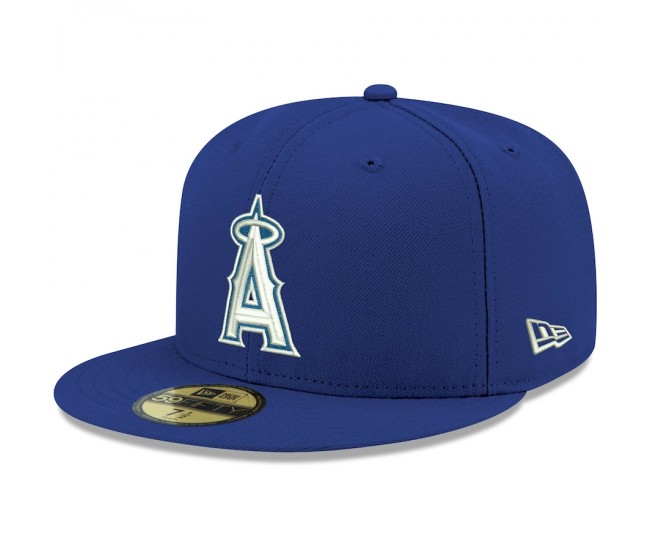 Los Angeles Angels Men's New Era Royal Logo White 59FIFTY Fitted Hat