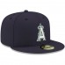 Los Angeles Angels Men's New Era Navy Logo White 59FIFTY Fitted Hat