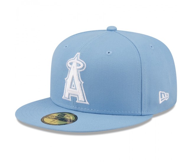 Los Angeles Angels Men's New Era Sky Blue Logo White 59FIFTY Fitted Hat