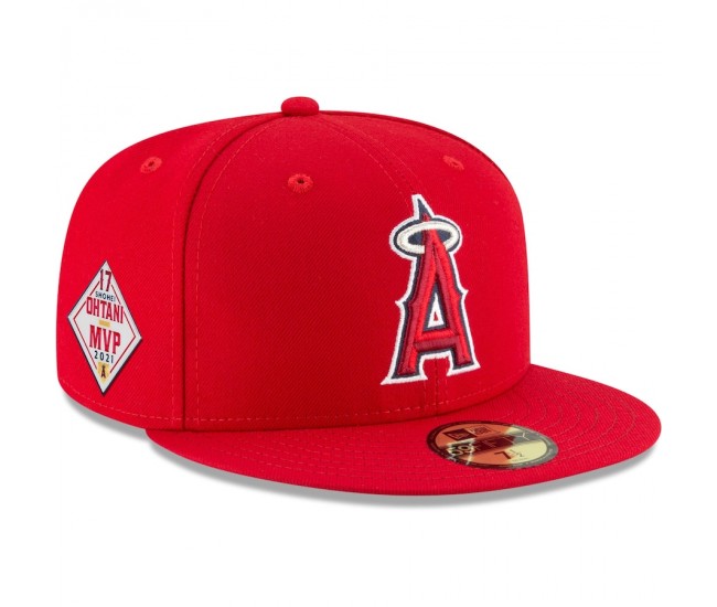 Los Angeles Angels Shohei Ohtani Men's New Era Red 2021 American League MVP Authentic Collection On-Field 59FIFTY Fitted Hat