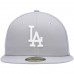 Los Angeles Dodgers Men's New Era Gray Logo White 59FIFTY Fitted Hat