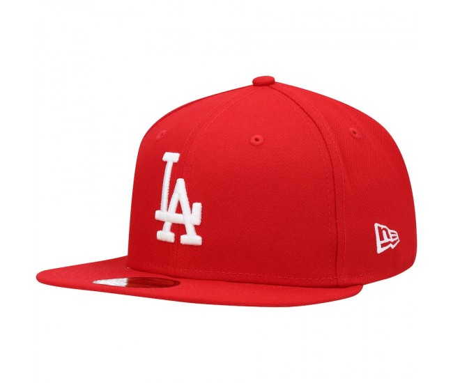 Los Angeles Dodgers Men's New Era Red Logo White 59FIFTY Fitted Hat