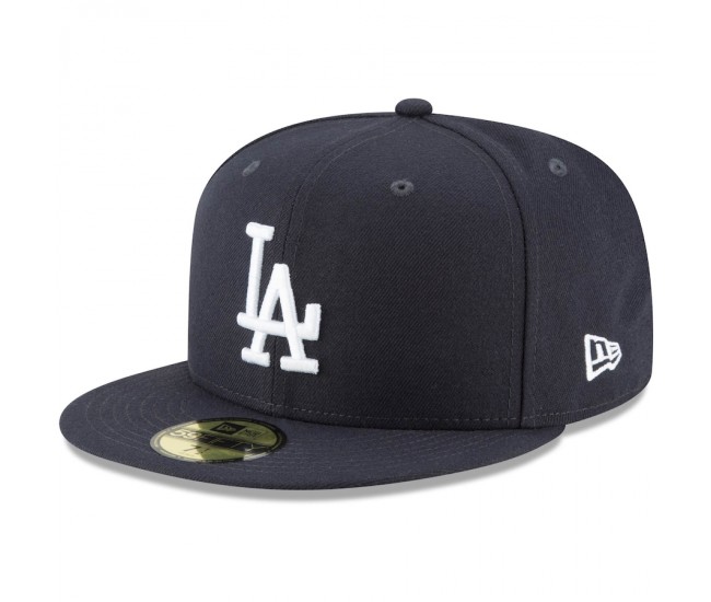 Los Angeles Dodgers Men's New Era Navy Logo White 59FIFTY Fitted Hat