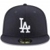 Los Angeles Dodgers Men's New Era Navy Logo White 59FIFTY Fitted Hat