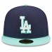 Los Angeles Dodgers Men's New Era Navy 60th Anniversary Cooperstown Collection Team UV 59FIFTY Fitted Hat