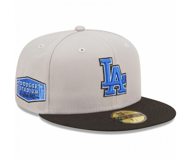 Los Angeles Dodgers Men's New Era Gray/Black Dodger Stadium Est. 1962 Undervisor 59FIFTY Fitted Hat