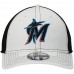 Miami Marlins Men's New Era White Neo 39THIRTY Flex Hat