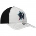 Miami Marlins Men's New Era White Neo 39THIRTY Flex Hat