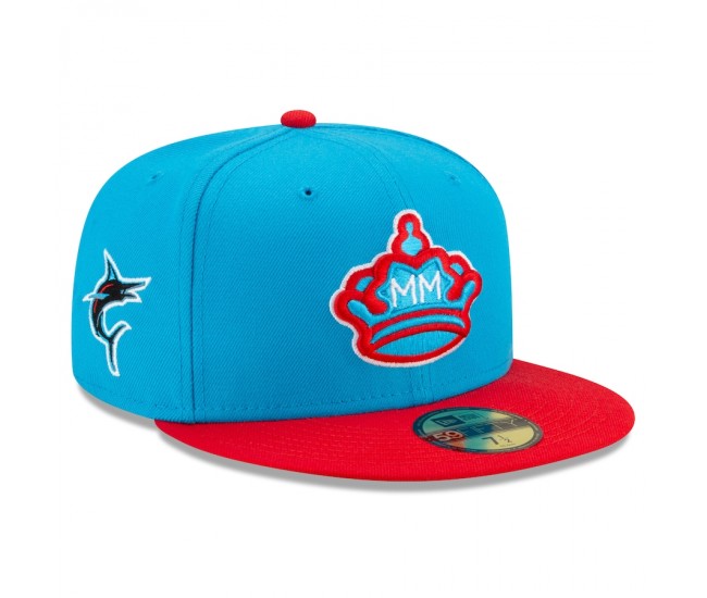 Miami Marlins Men's New Era Blue/Red 2021 City Connect 59FIFTY Fitted Hat