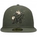 Miami Marlins Men's New Era Olive Splatter 59FIFTY Fitted Hat