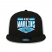 Miami Marlins Men's New Era Black/White Base Trucker 9FIFTY Snapback Hat