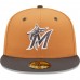 Miami Marlins Men's New Era Brown/Charcoal Two-Tone Color Pack 59FIFTY Fitted Hat