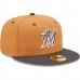 Miami Marlins Men's New Era Brown/Charcoal Two-Tone Color Pack 59FIFTY Fitted Hat