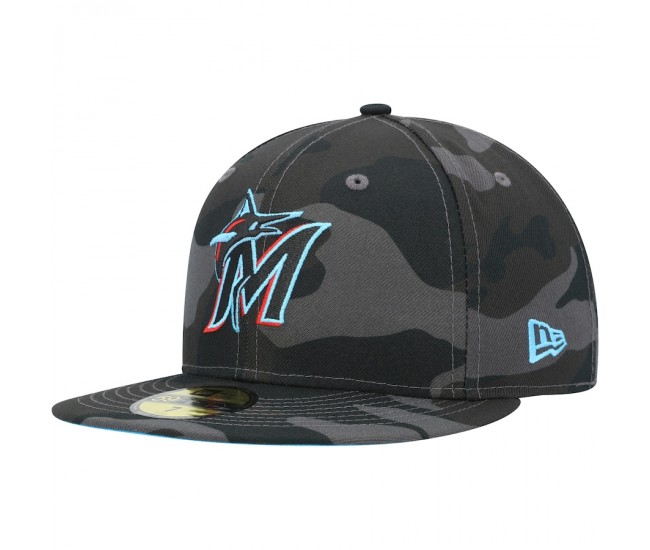 Miami Marlins Men's New Era Camo Dark 59FIFTY Fitted Hat