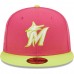 Miami Marlins Men's New Era Pink 25th Anniversary Beetroot Cyber 59FIFTY Fitted Hat