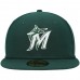 Miami Marlins Men's New Era Green Logo 59FIFTY Fitted Hat