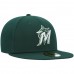 Miami Marlins Men's New Era Green Logo 59FIFTY Fitted Hat