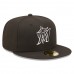 Miami Marlins Men's New Era Black Logo 59FIFTY Fitted Hat