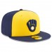 Milwaukee Brewers Men's New Era Navy/Yellow Alternate Authentic Collection On-Field 59FIFTY Fitted Hat