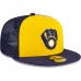 Milwaukee Brewers Men's New Era Gold/Navy Team On-Field Replica Mesh Back 59FIFTY Fitted Hat