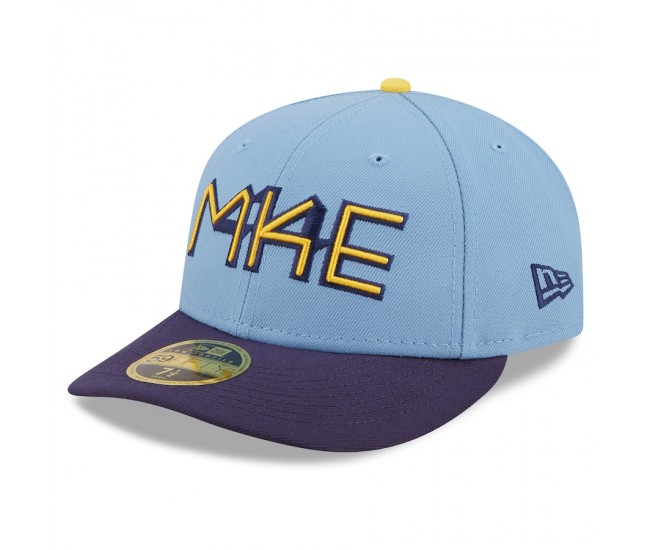 Milwaukee Brewers Men's New Era Powder Blue 2022 City Connect Low Profile 59FIFTY Fitted Hat