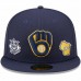 Milwaukee Brewers Men's New Era Navy Identity 59FIFTY Fitted Hat