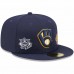 Milwaukee Brewers Men's New Era Navy Identity 59FIFTY Fitted Hat