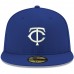 Minnesota Twins Men's New Era Royal Logo White 59FIFTY Fitted Hat