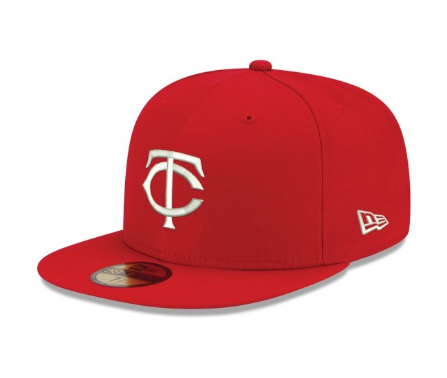 Minnesota Twins Men's New Era Red Logo White 59FIFTY Fitted Hat