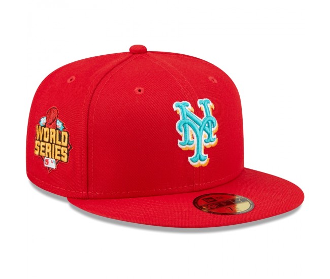 New York Mets Men's New Era Scarlet 2015 World Series Undervisor 59FIFTY Fitted Hat