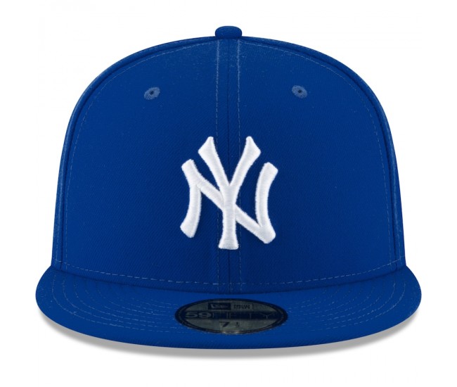 New York Yankees Men's New Era Royal Logo White 59FIFTY Fitted Hat