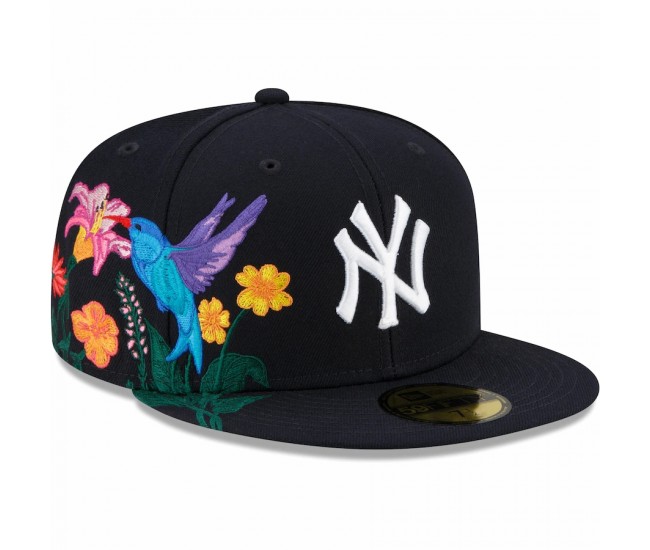 New York Yankees Men's New Era Navy Blooming 59FIFTY Fitted Hat