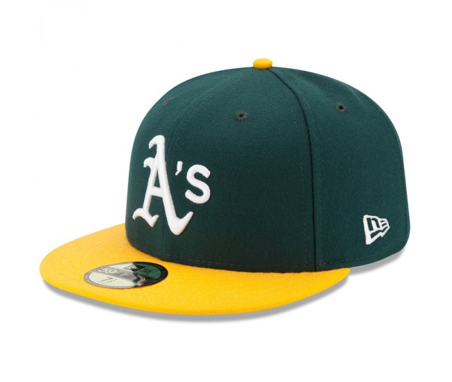 Oakland Athletics Men's New Era Green/Yellow Home Authentic Collection On-Field 59FIFTY Fitted Hat