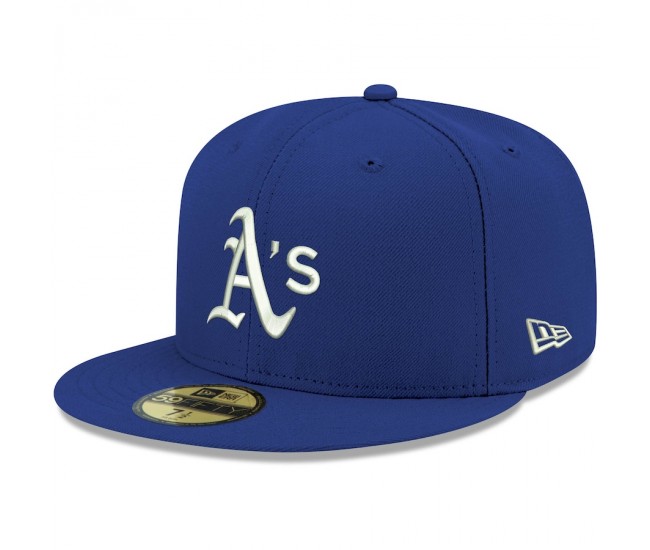 Oakland Athletics Men's New Era Royal Logo White 59FIFTY Fitted Hat