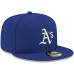 Oakland Athletics Men's New Era Royal Logo White 59FIFTY Fitted Hat