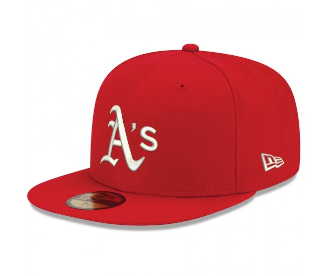 Oakland Athletics Men's New Era Red Logo White 59FIFTY Fitted Hat