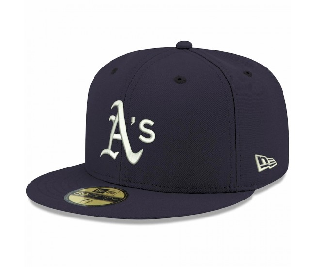 Oakland Athletics Men's New Era Navy Logo White 59FIFTY Fitted Hat