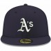 Oakland Athletics Men's New Era Navy Logo White 59FIFTY Fitted Hat