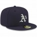 Oakland Athletics Men's New Era Navy Logo White 59FIFTY Fitted Hat