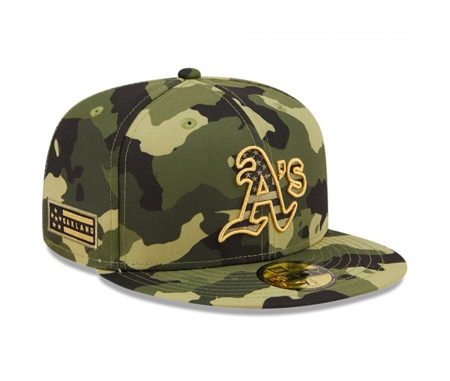 Oakland Athletics Men's New Era Camo 2022 Armed Forces Day On-Field 59FIFTY Fitted Hat