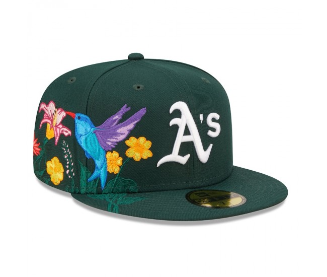 Oakland Athletics Men's New Era Green Blooming 59FIFTY Fitted Hat