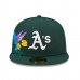 Oakland Athletics Men's New Era Green Blooming 59FIFTY Fitted Hat