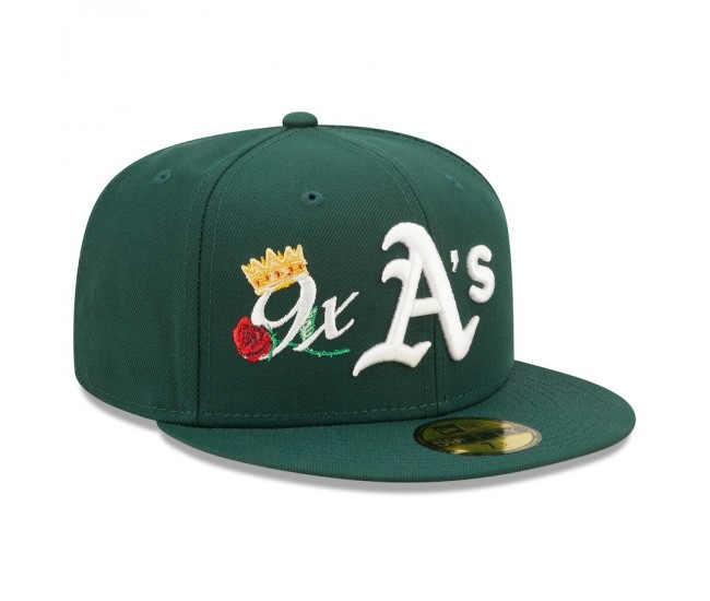 Oakland Athletics Men's New Era Green 9x World Series Champions Crown 59FIFTY Fitted Hat