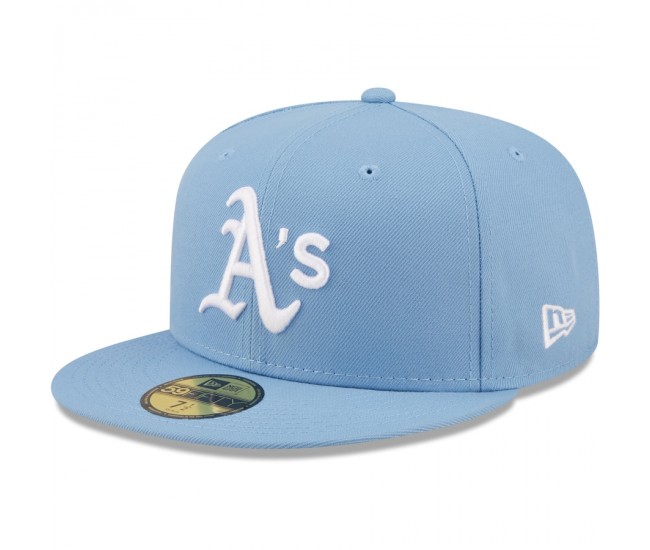 Oakland Athletics Men's New Era Sky Blue Logo White 59FIFTY Fitted Hat