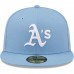 Oakland Athletics Men's New Era Sky Blue Logo White 59FIFTY Fitted Hat