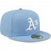 Oakland Athletics Men's New Era Sky Blue Logo White 59FIFTY Fitted Hat