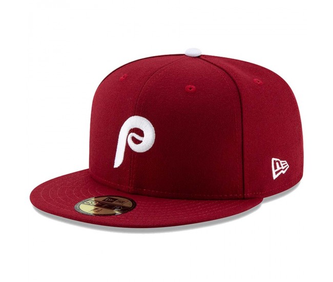 Philadelphia Phillies Men's New Era Maroon Alternate 2 Authentic Collection On-Field 59FIFTY Fitted Hat