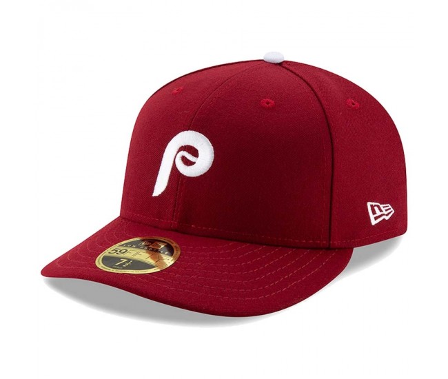 Philadelphia Phillies Men's New Era Maroon Authentic Collection Alternate 2 On-Field Low Profile 59FIFTY Fitted Hat